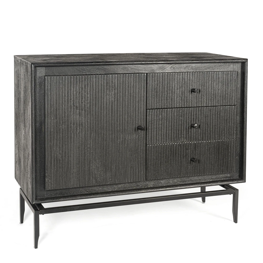 Armoire d'appoint en bois à 3 tiroirs « Camilo » - Noir