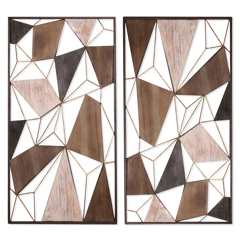 Set of 2 Lucian Metal and Wood Wall Décor Set