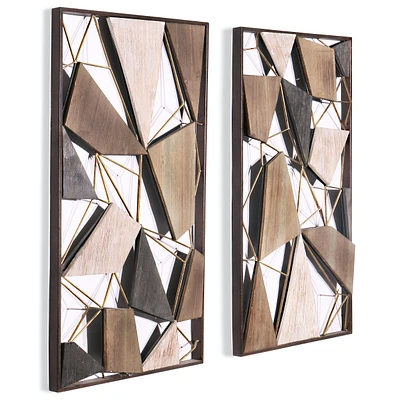 Set of 2 Lucian Metal and Wood Wall Décor Set