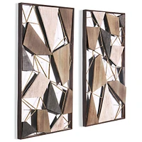Set of 2 Lucian Metal and Wood Wall Décor Set