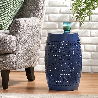Lace-Cut Metal Accent Table