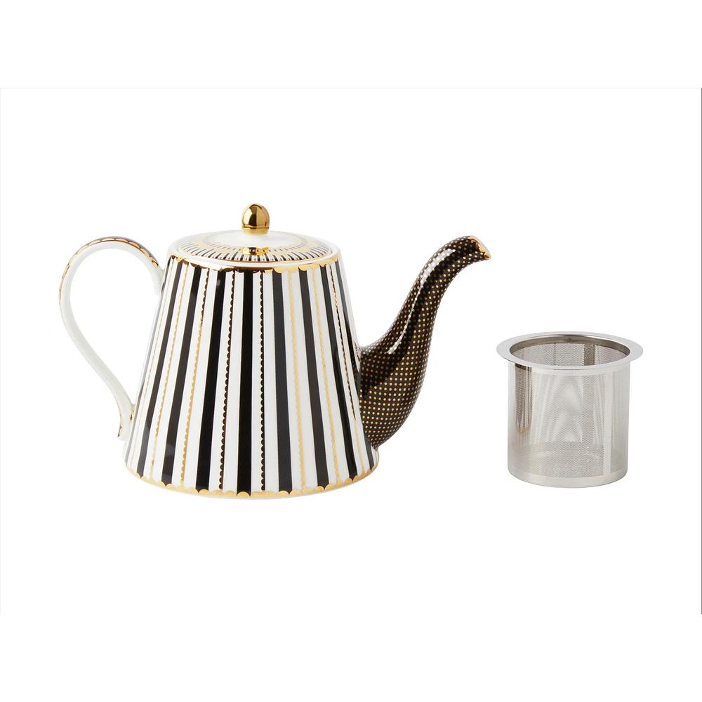 Regency Black Teapot with Infuser for One Person by Maxwell & Williams - 340 ml