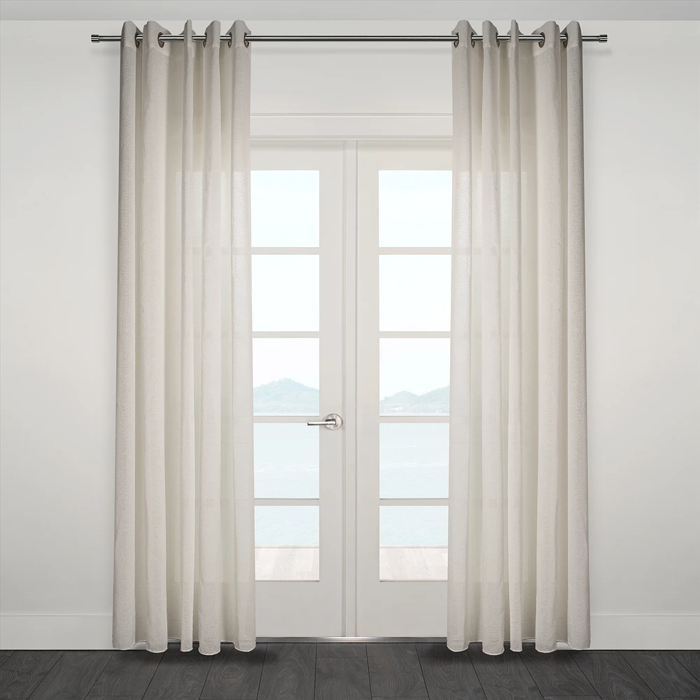 Rideau Ortona large semi-transparent à œillets en jacquard