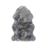 Tapis en peau de mouton gris de la Nouvelle-Zélande 2  x 3 pi