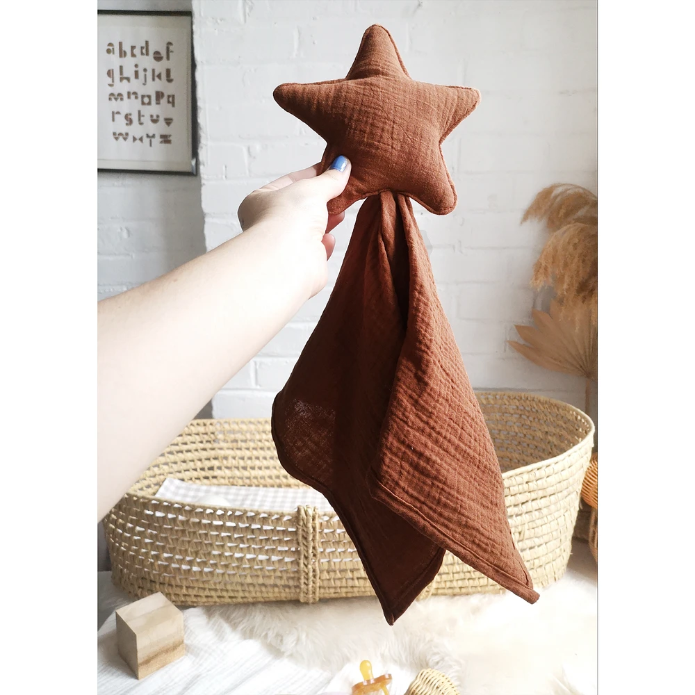 Baby Star Security Blanket, Set of 2 - Rust & Brown