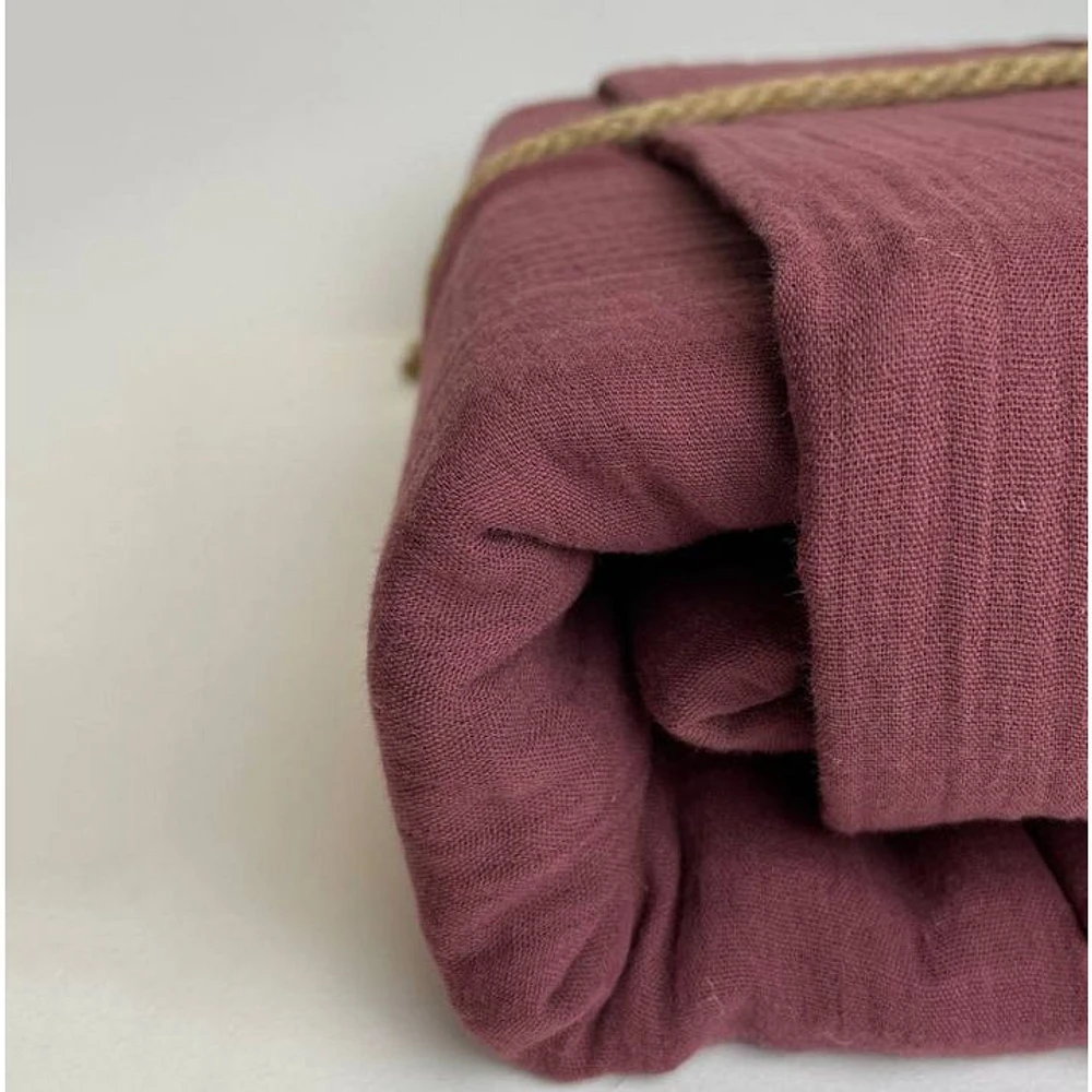 Bamboo Muslin Fitted Crib Sheet - Burgundy by Beba