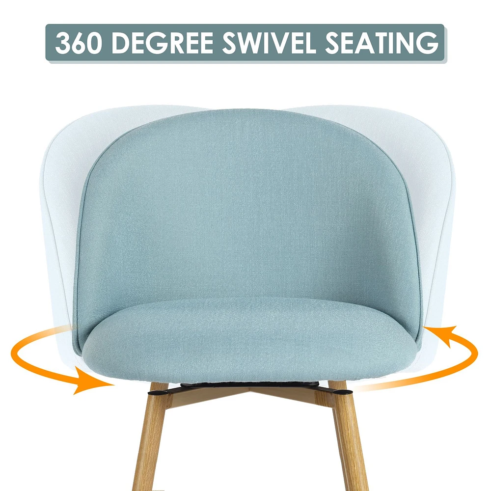 Modern Fabric Counter Barstools, Set of 4 - Blue