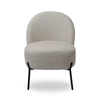 Chaise d'appoint beige avec pieds en métal noir