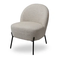 Chaise d'appoint beige avec pieds en métal noir