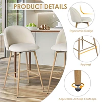 Modern Fabric Counter Barstools, Set of 4 - Beige