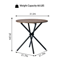 Modern 5-Piece Round Espresso Dining Set with Brown Suede Chairs