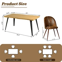 7-Piece Dining Set Light Wood Table With Haven Brown Chairs by Maison Classique