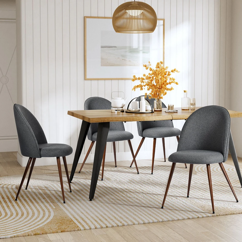 5-Piece Dining Set Natural Wood Table With Haven Grey Chairs