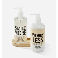 Fragrance Free Hand Soap & Lotion Gift Set with Wood Tray