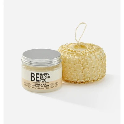 Fragrance Free Sugar Scrub & Bath Sponge Gift Set