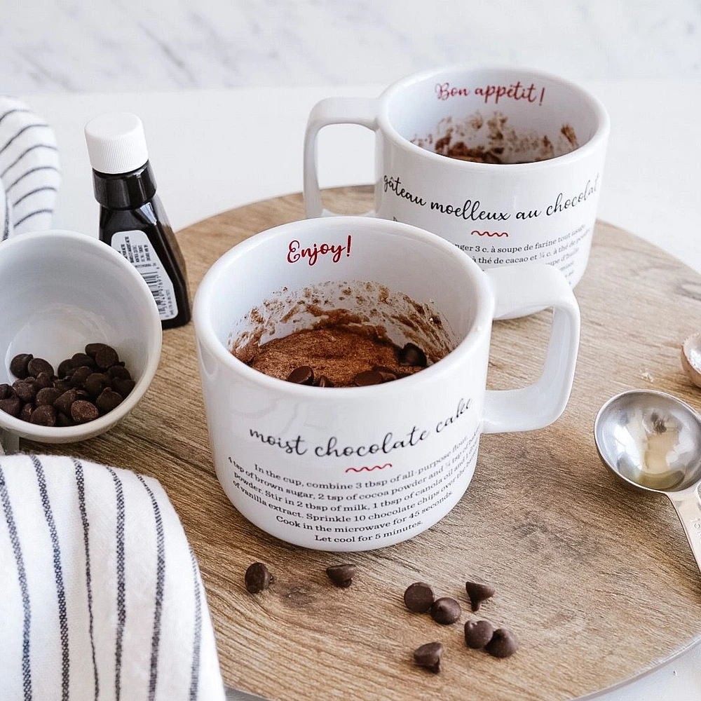 Tasse Ricardo avec recette de gâteau au chocolat