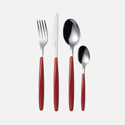My Fusion 24-Piece Red Flatware Set