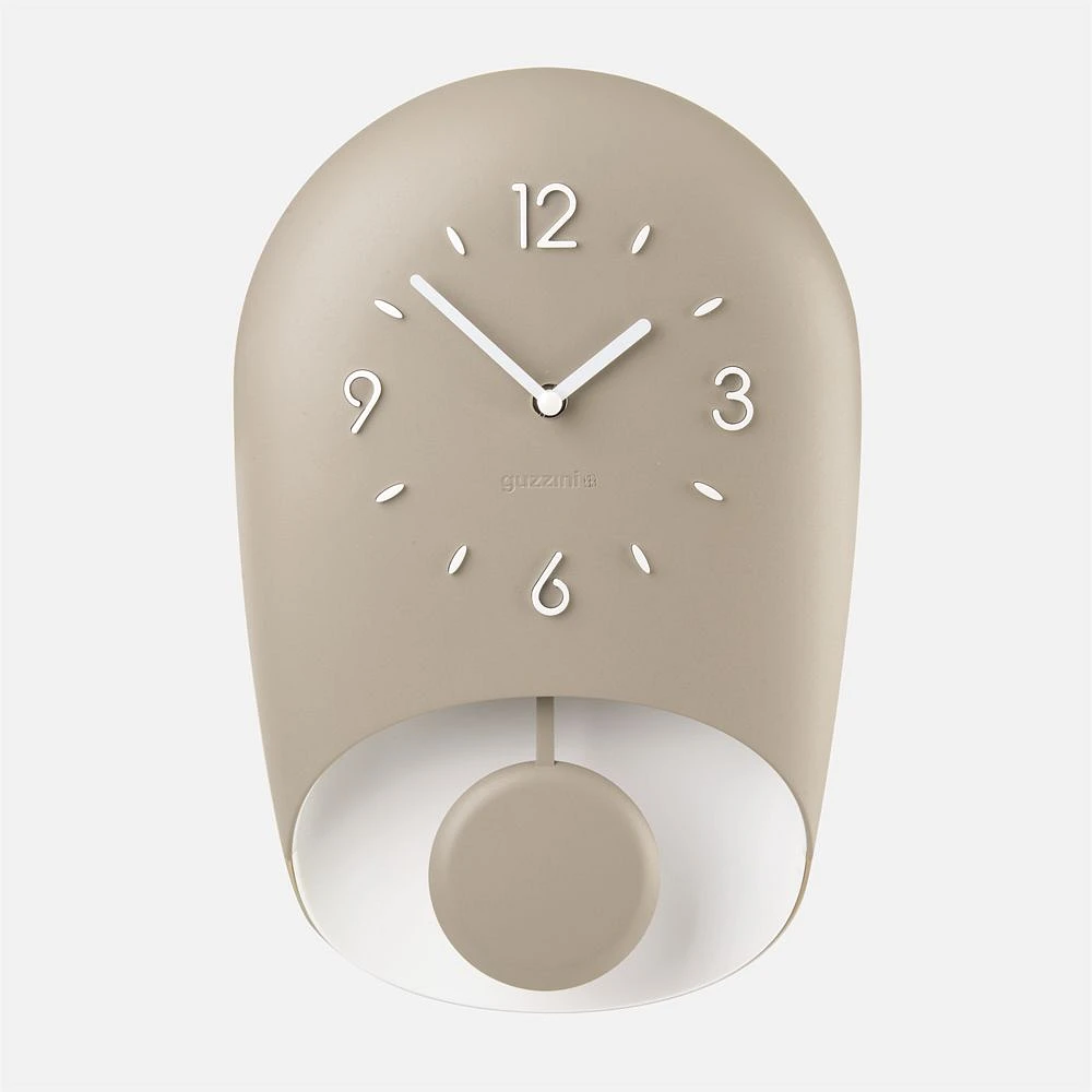 Bell Taupe Wall Clock with Pendulum