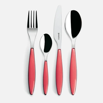 Feeling 24-Piece Red Flatware Set