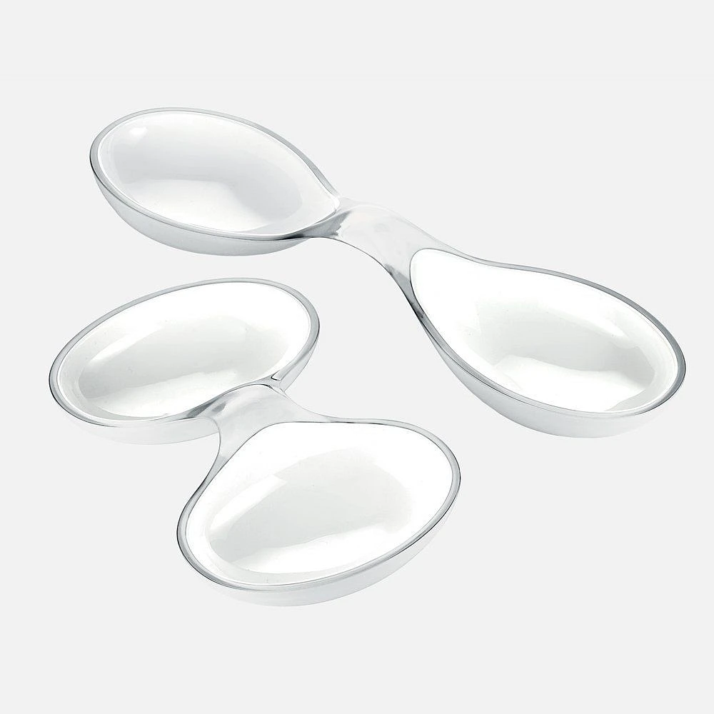 Grace Set Of 2 Clear/White Interlocking Dishes