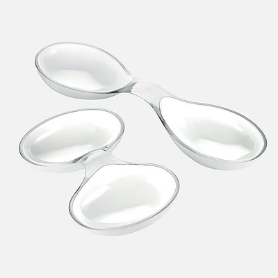 Grace Set Of 2 Clear/White Interlocking Dishes