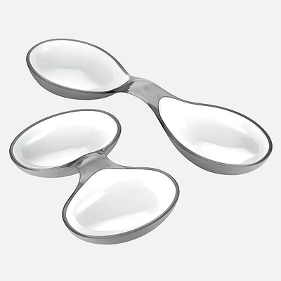 Grace Set Of 2 Grey/White Interlocking Dishes