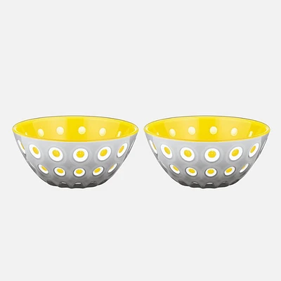 Le Murrine Set of 2 Grey/Yellow Bowls (12cm)