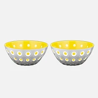 Ensemble de 2 bols « Le Murrine » gris / jaunes (12 cm)
