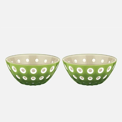 Le Murrine Set of 2 Green/Sand Bowls (12cm)