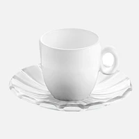 Grace Set of 2 Clear/White Espresso Cups
