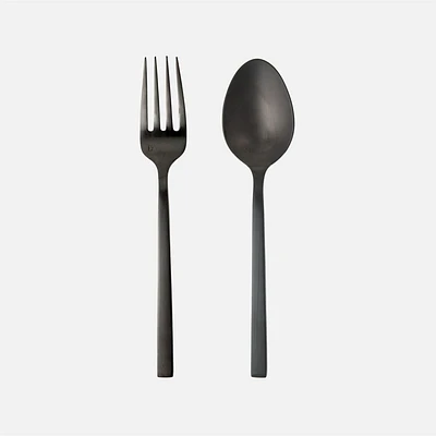 Arezzo Brushed Black 2-Piece Server Set