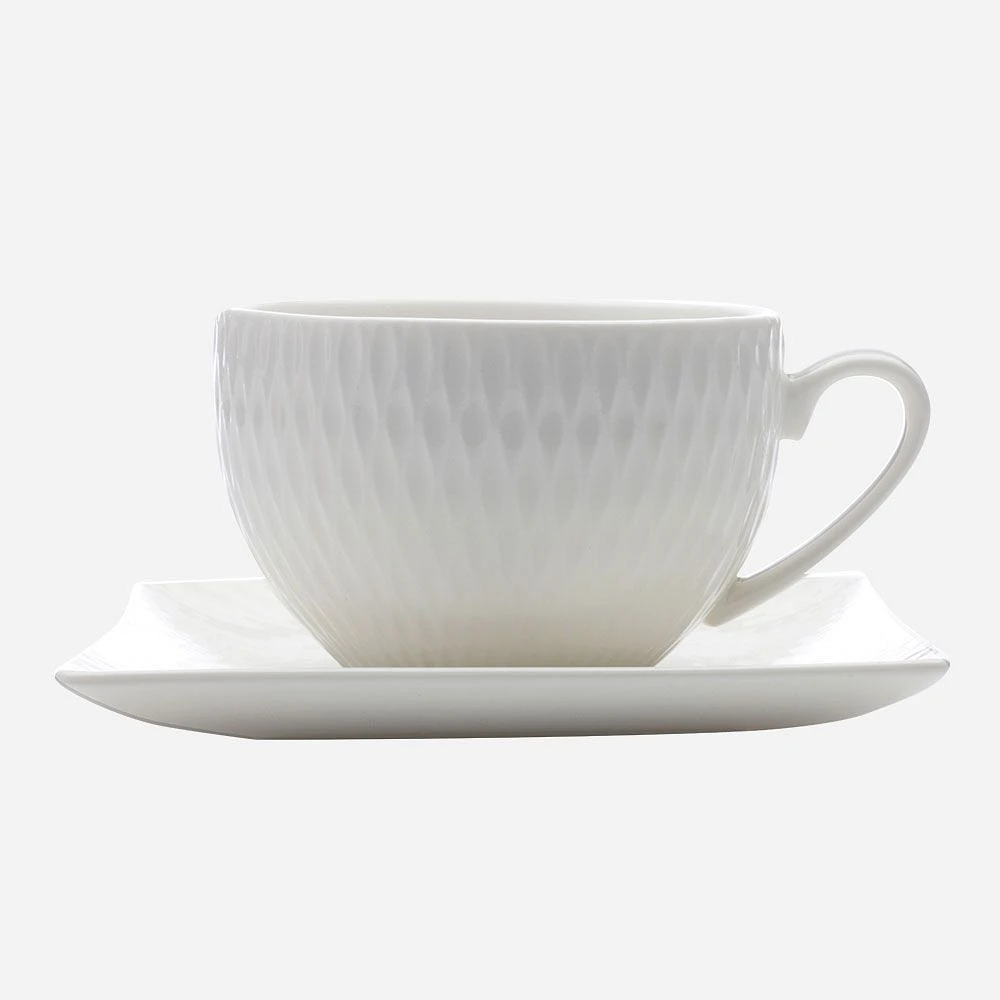 Set of 8 Diamond Demi Cups and Saucers by Maxwell & Williams