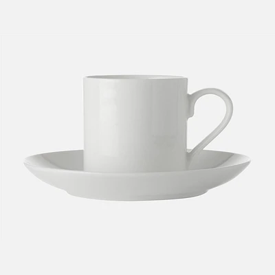 Set of 4 White Basics Straight Demi Cup and Saucer