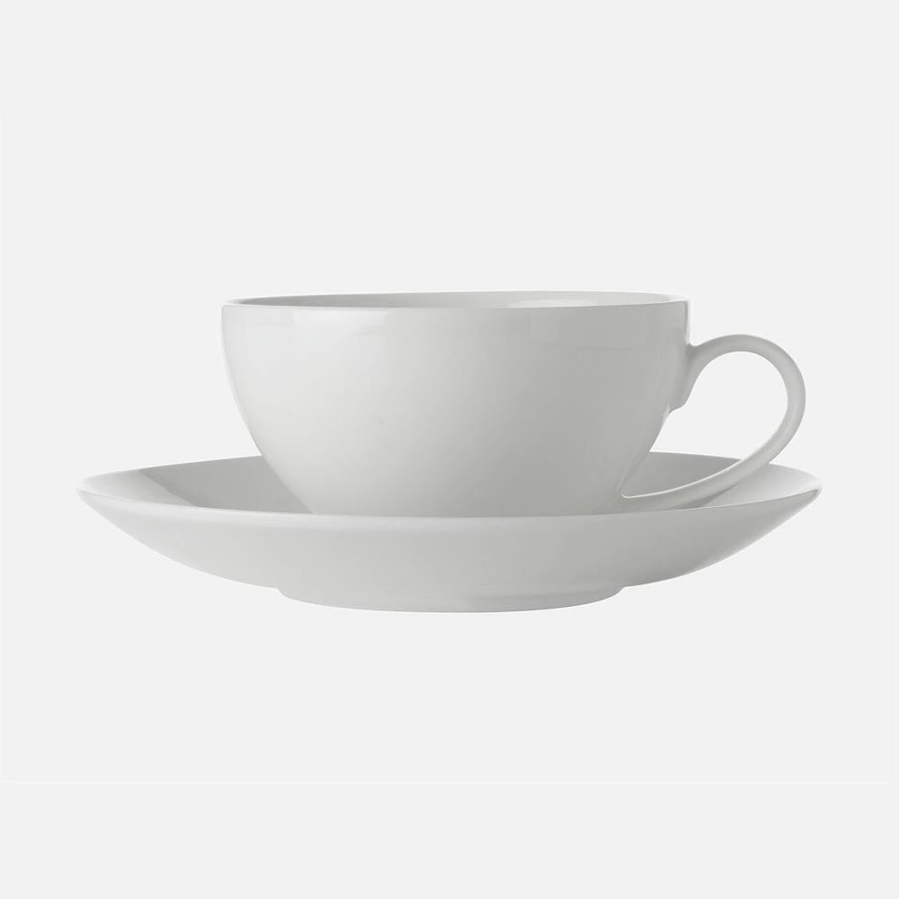 Ensemble de 8 tasses et soucoupes arrondies « White Basics »