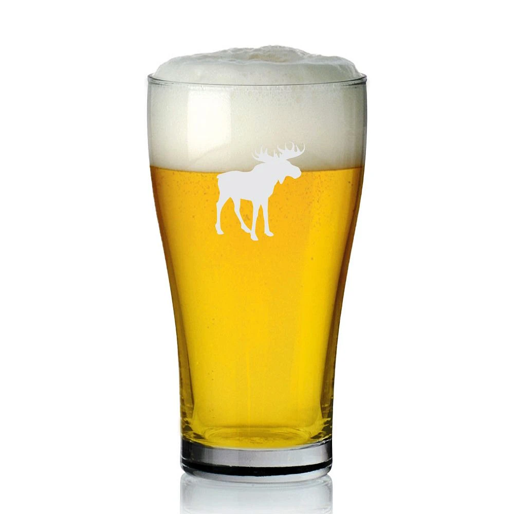 Set of 6 Moose Print Beer Glasses by Cuisivin
