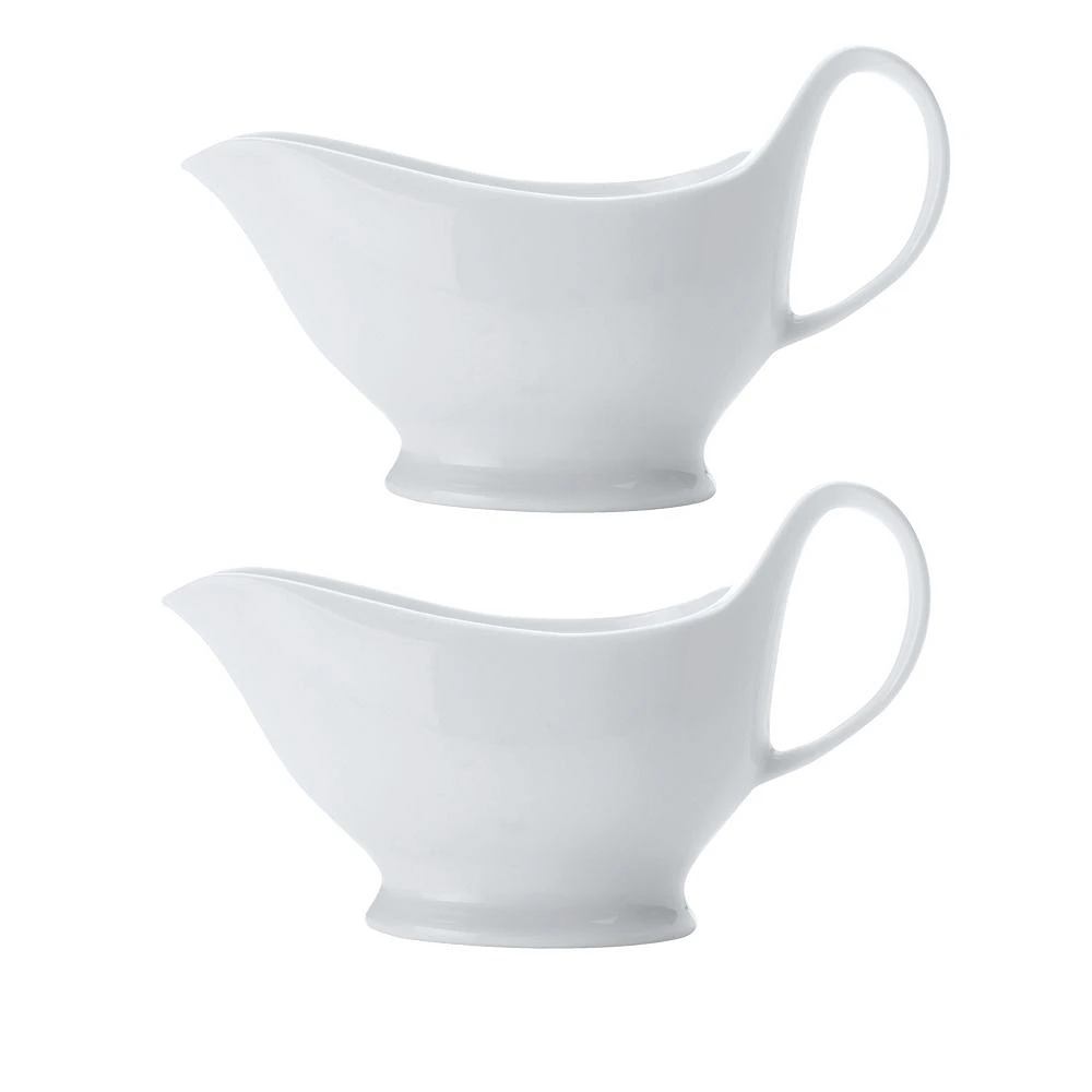 Set of 2 White Basics Gravy Boats by Maxwell & Williams (0.4 L)