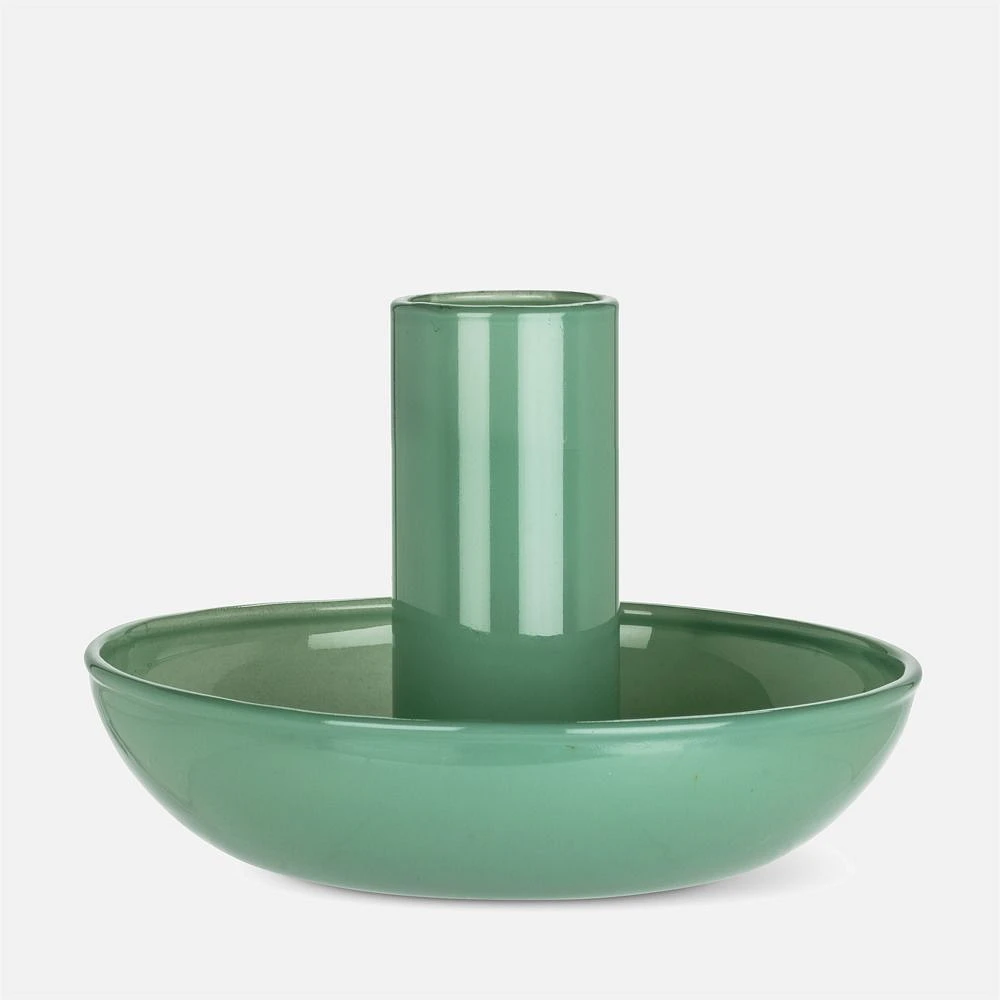 Small Pipe Taper Candle Holder 2" - Green