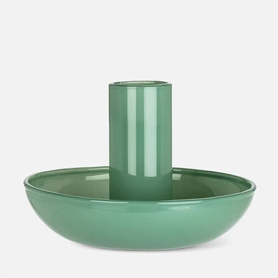 Small Pipe Taper Candle Holder 2" - Green
