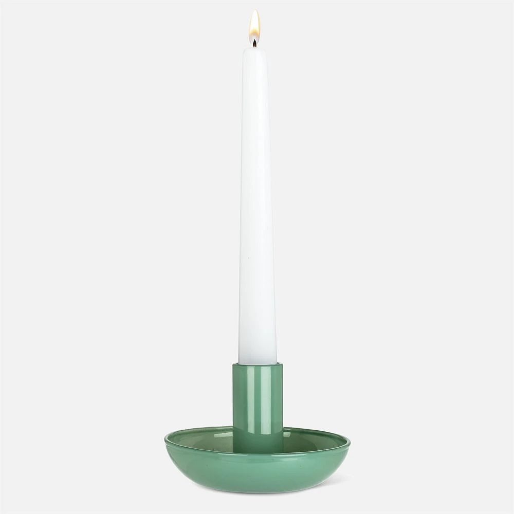 Small Pipe Taper Candle Holder 2" - Green