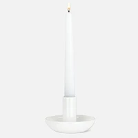 Small Pipe Taper Candle Holder 2" - White