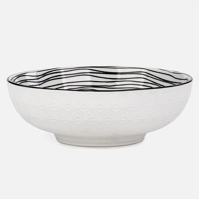 Large Bowl with Black Motif - 8 x 3"
