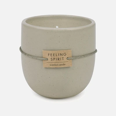 Scented Ceramic Candle, 3" - Beige