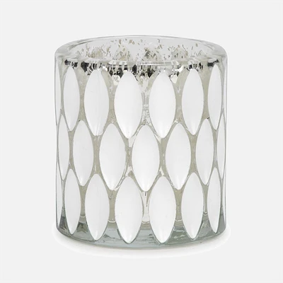 White Textured Candle Holder 