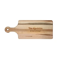 Maple Reversible Cutting Board with Handle by CL CUISILUXE - “Une dégustation de vins et fromages”