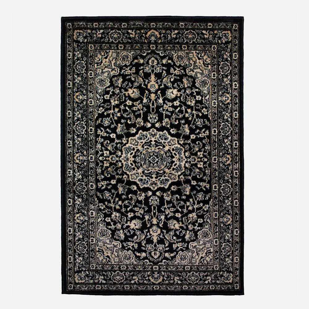 Art Silk Tabriz Carpet 2x4' - Black