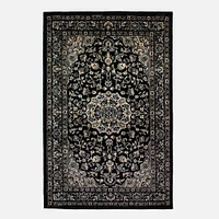 Art Silk Tabriz Carpet 2x4' - Black