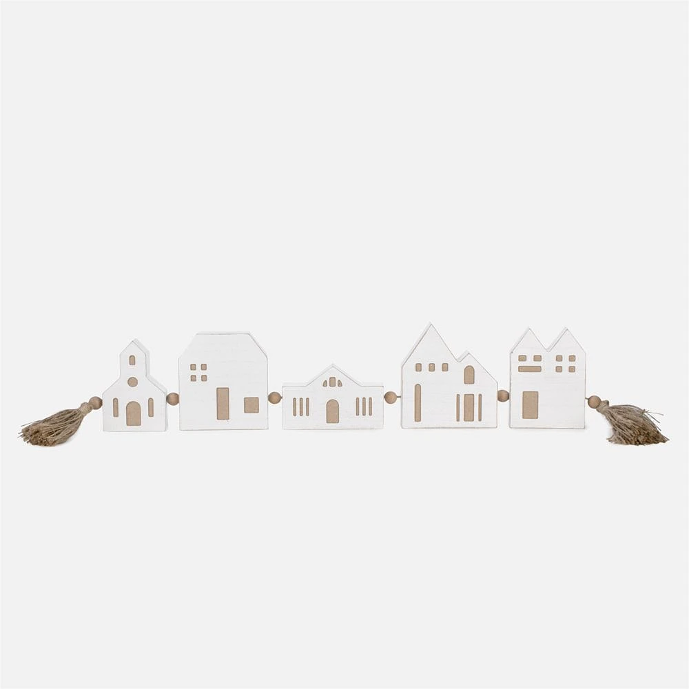 House with Tassels - White/Natural