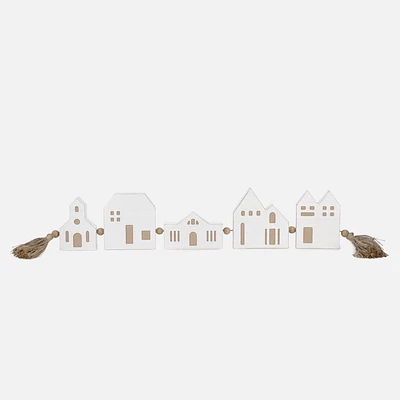House with Tassels - White/Natural