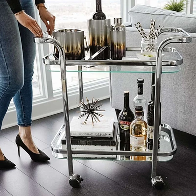 Serena Bar Cart - Chrome