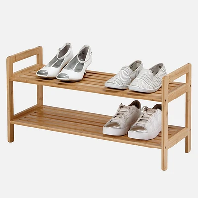 2-Tier Bamboo Shoe Rack